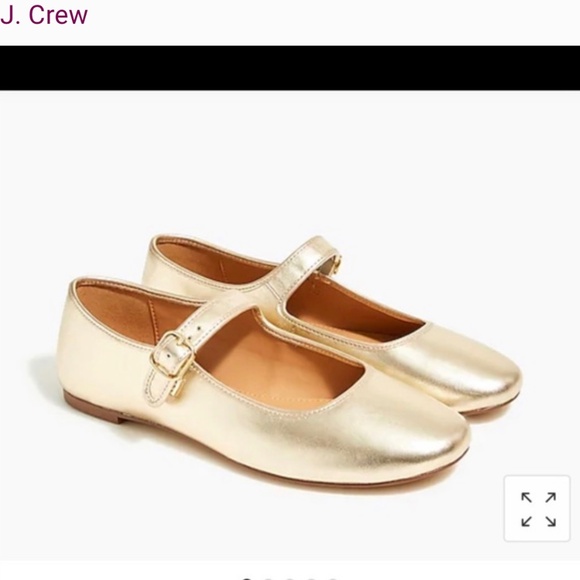 J Crew Metallic Gold Mary Jane Flats - Picture 1 of 7